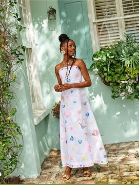 FANM MON MADDIE dress 100% cotton size small NEW NWT strapless midi